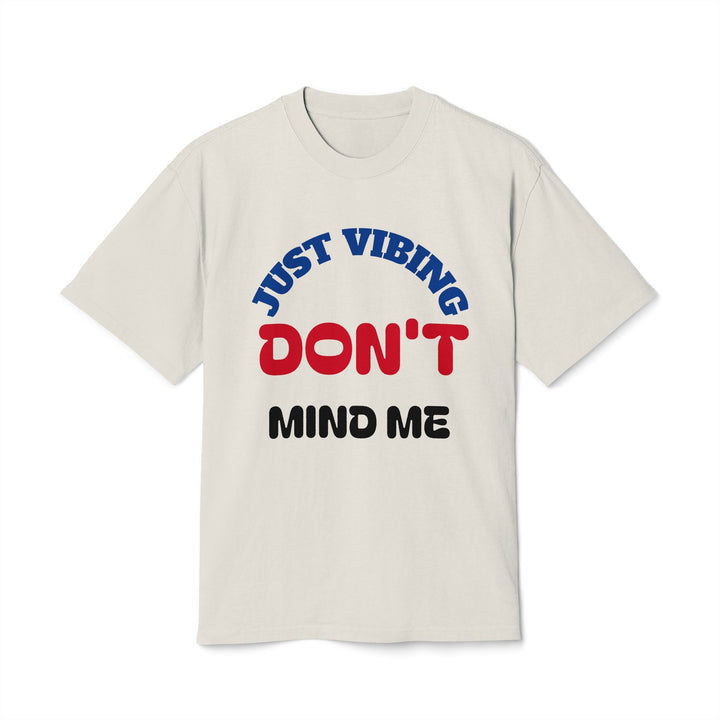 Just Vibing Unisex Heavy Faded Tee, Casual Graphic Shirt, Relaxed Fit Top, Trendy Gift for Friends, Everyday Wear, Summer Fashion