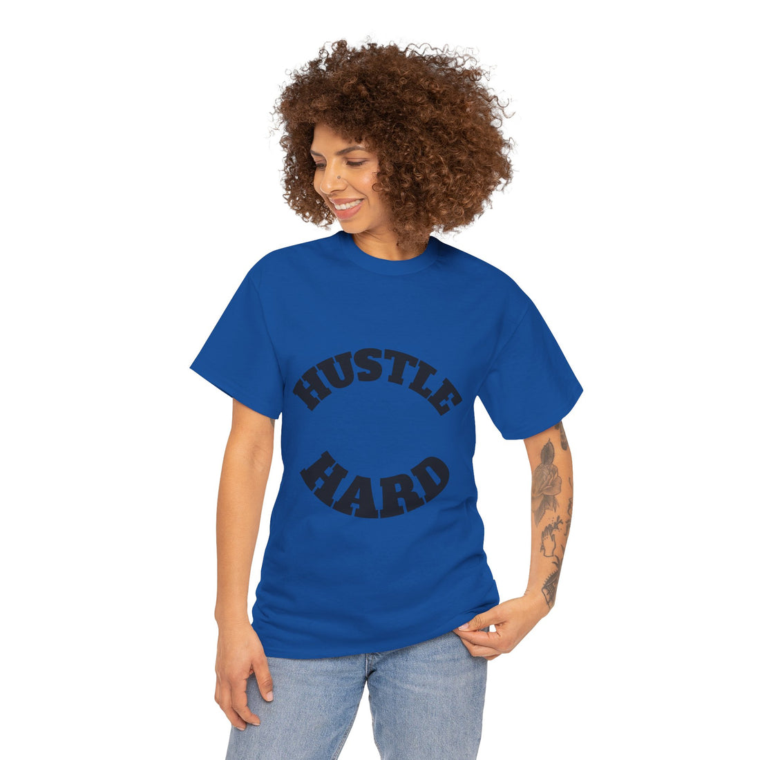 Hustle Hard Unisex Heavy Cotton Tee, Motivational Shirt, Gift for Entrepreneurs, Workout Apparel, Casual Style
