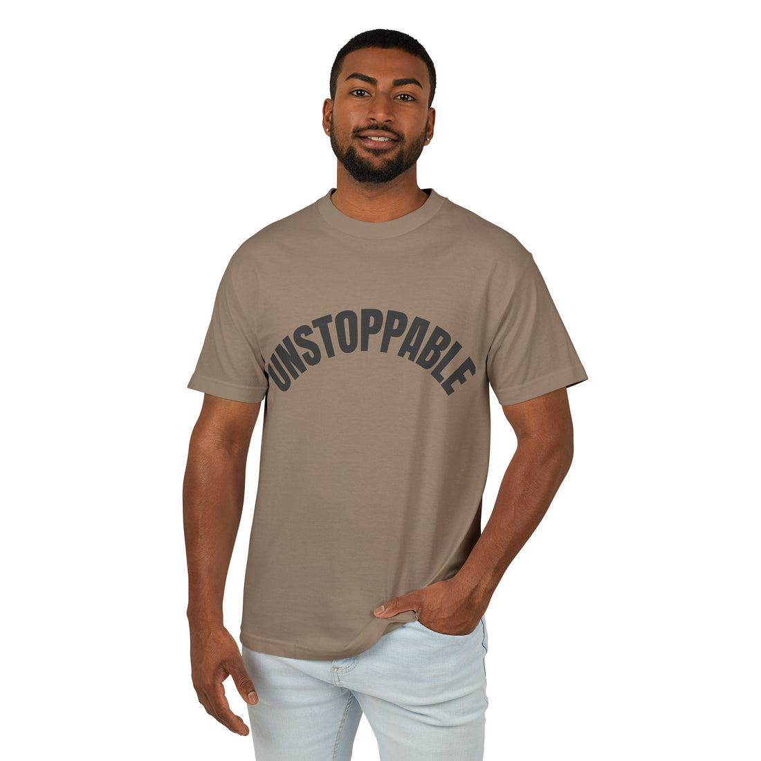 Unstoppable Garment-Dyed Heavyweight Tee, Motivational T-Shirt, Casual Wear, Gift for Him/Her, Positive Affirmation Shirt