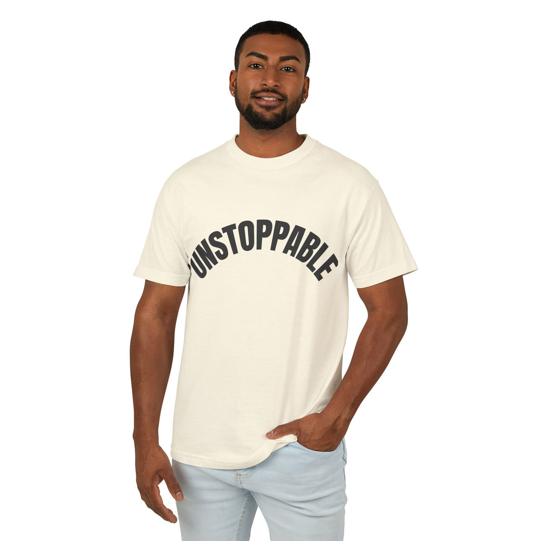 Unstoppable Garment-Dyed Heavyweight Tee, Motivational T-Shirt, Casual Wear, Gift for Him/Her, Positive Affirmation Shirt