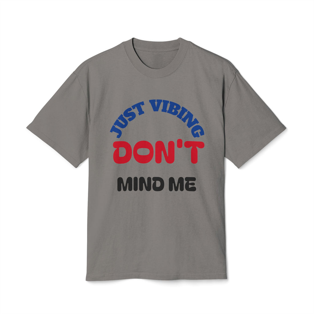 Just Vibing Unisex Heavy Faded Tee, Casual Graphic Shirt, Relaxed Fit Top, Trendy Gift for Friends, Everyday Wear, Summer Fashion