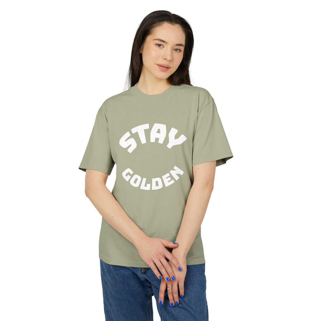 Stay Golden Unisex Heavy Faded Tee, Casual Graphic T-Shirt, Vintage Style Shirt, Gift for Friends, Everyday Wear, Comfortable Fashion