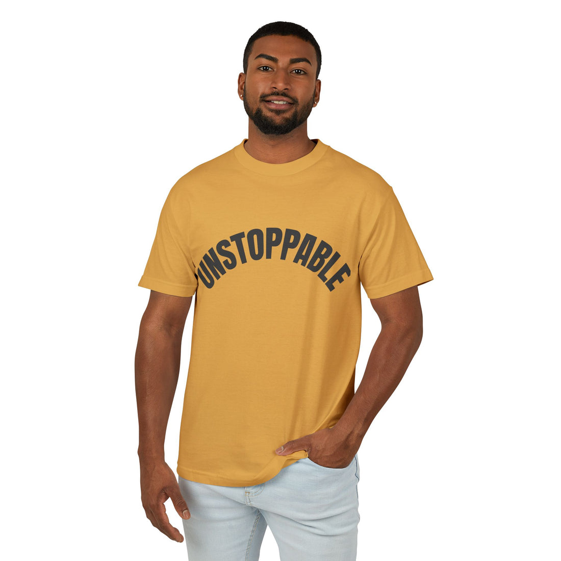 Unstoppable Garment-Dyed Heavyweight Tee, Motivational T-Shirt, Casual Wear, Gift for Him/Her, Positive Affirmation Shirt