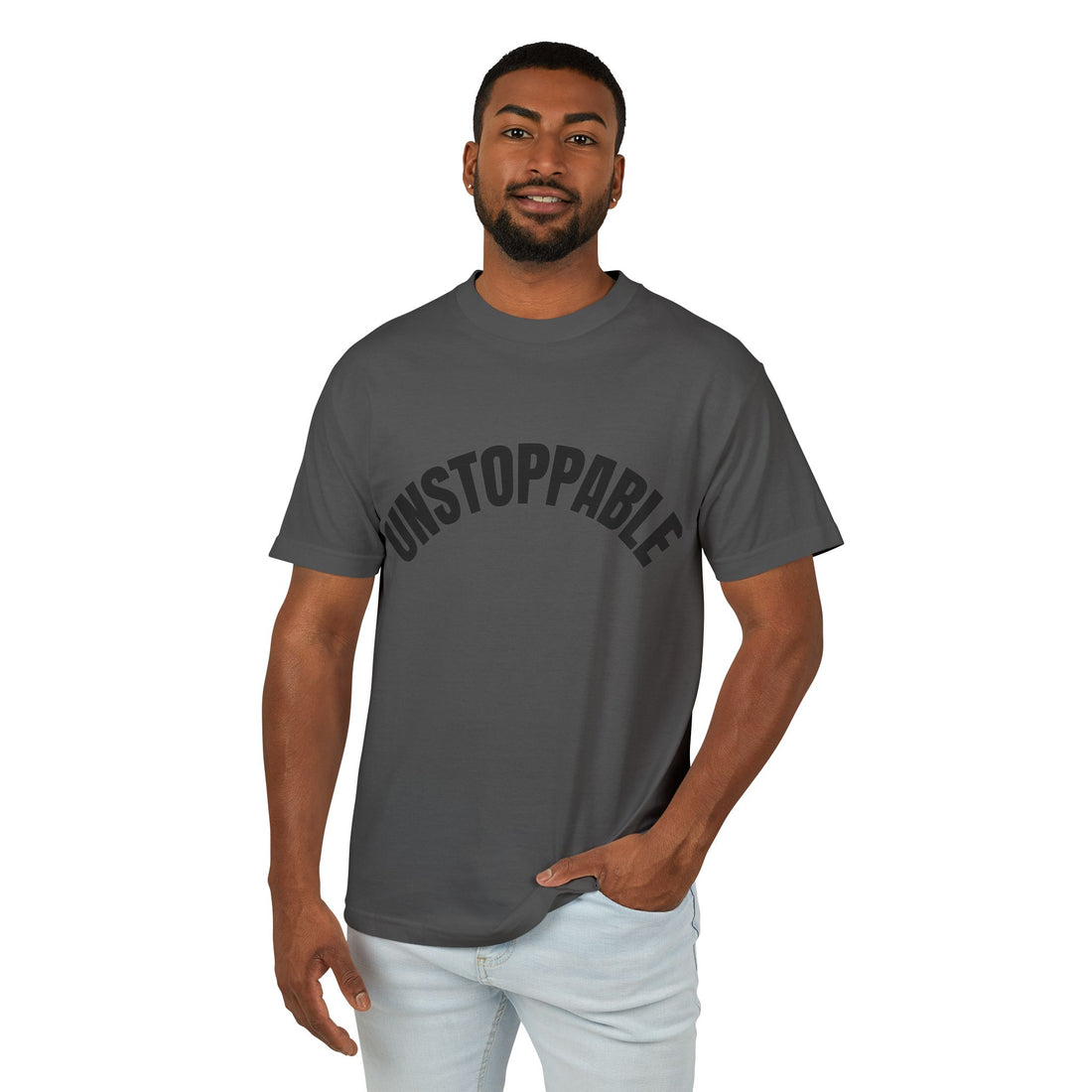 Unstoppable Garment-Dyed Heavyweight Tee, Motivational T-Shirt, Casual Wear, Gift for Him/Her, Positive Affirmation Shirt