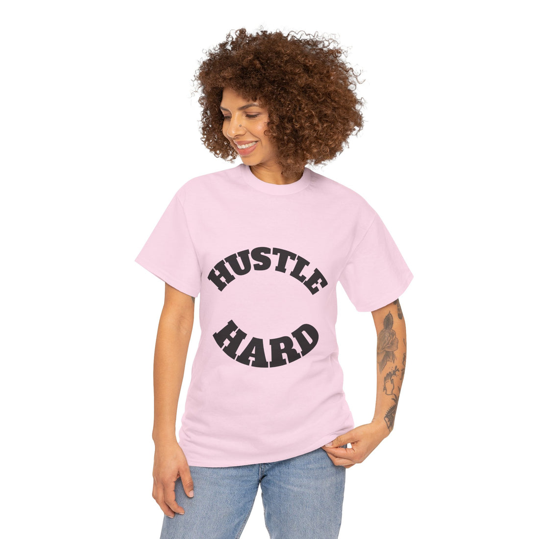 Hustle Hard Unisex Heavy Cotton Tee, Motivational Shirt, Gift for Entrepreneurs, Workout Apparel, Casual Style