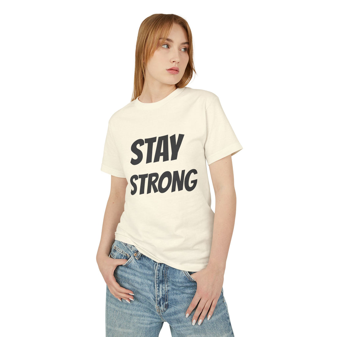 Stay Strong Unisex Heavyweight Cotton Tee, Motivational T-Shirt, Inspirational Gift, Casual Wear, Fitness Apparel, Everyday Comfort