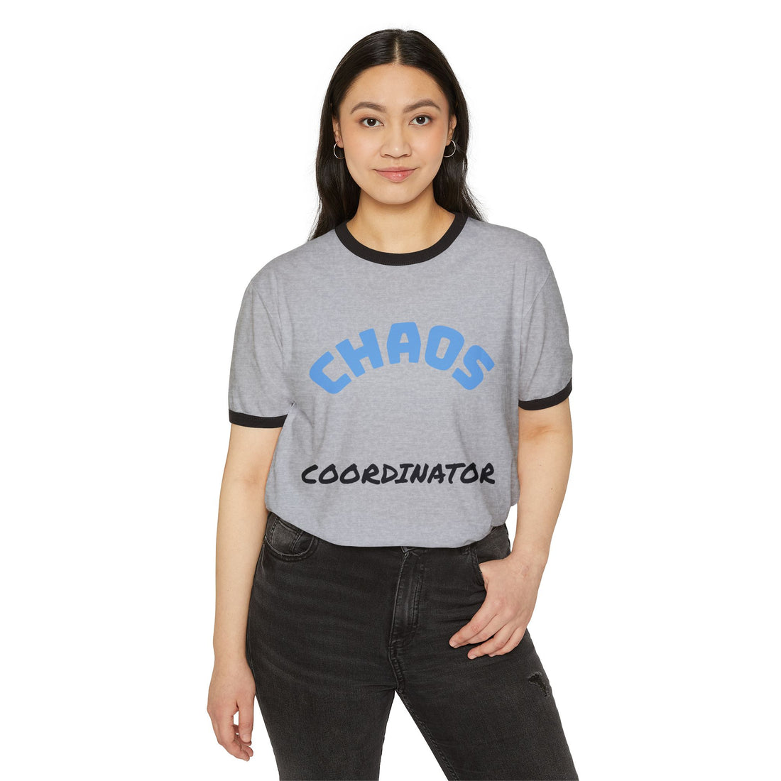 Chaos Coordinator Unisex Cotton Ringer T-Shirt, Funny Gift, Casual Wear, Office Humor, Birthday Gift, Unique Tees
