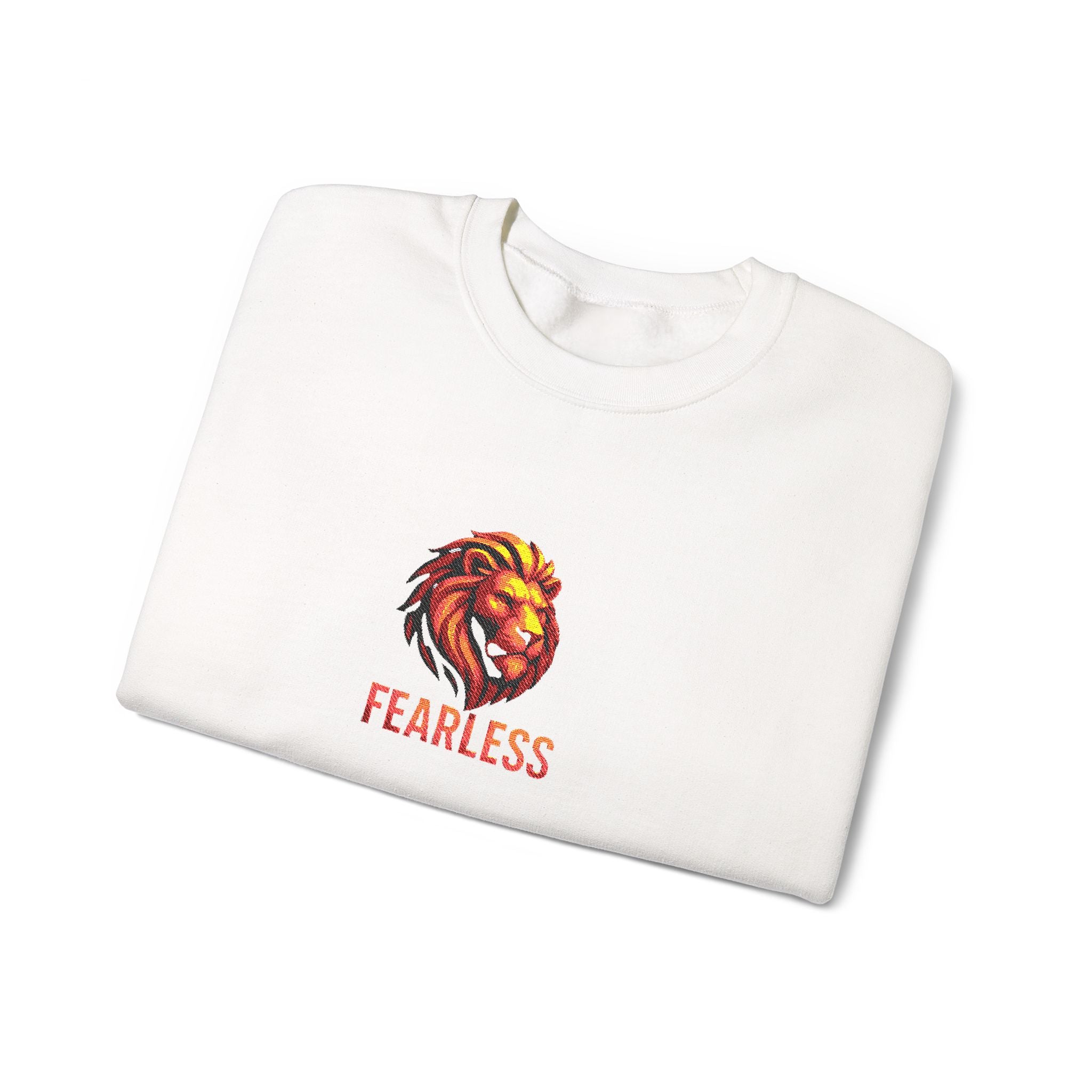 Unisex Fearless Lion Crewneck Sweatshirt – Bold Watercolor Lion Graphic