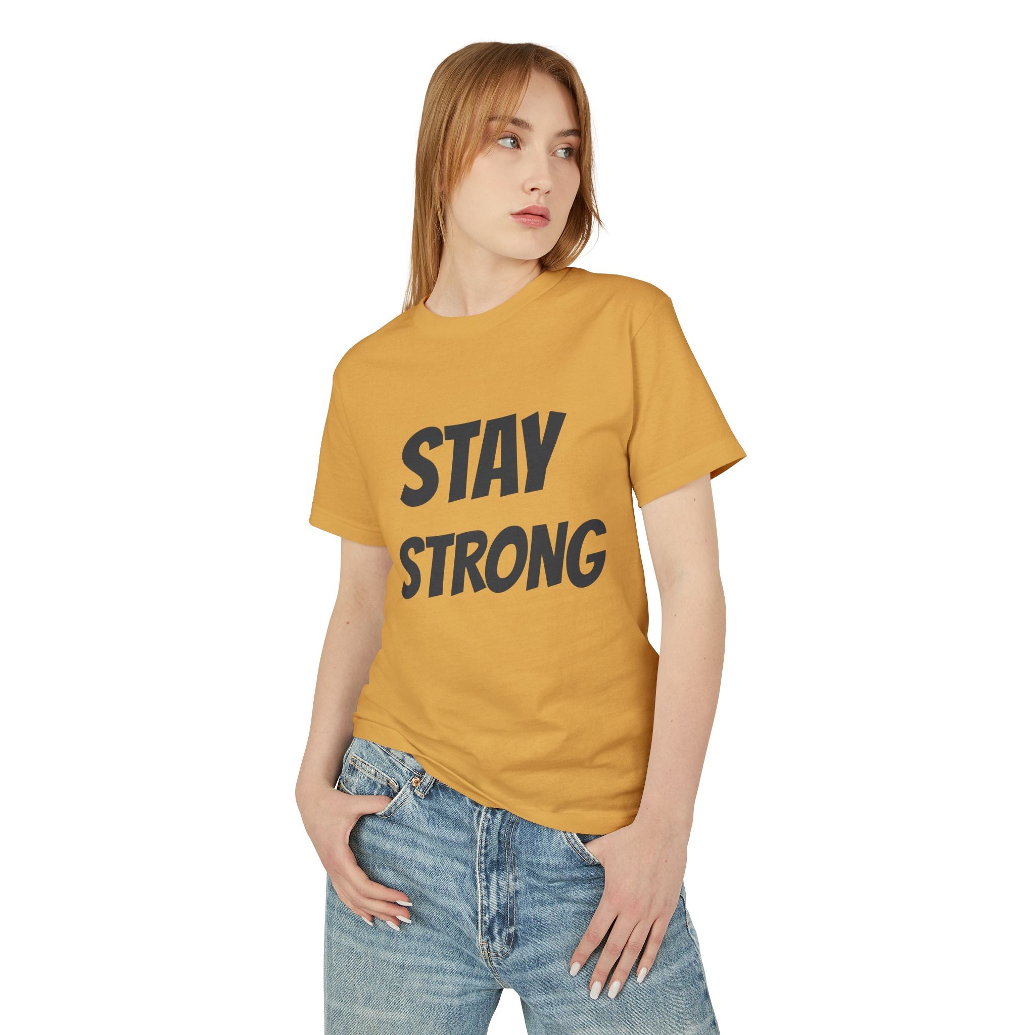 Stay Strong Unisex Heavyweight Cotton Tee, Motivational T-Shirt, Inspirational Gift, Casual Wear, Fitness Apparel, Everyday Comfort