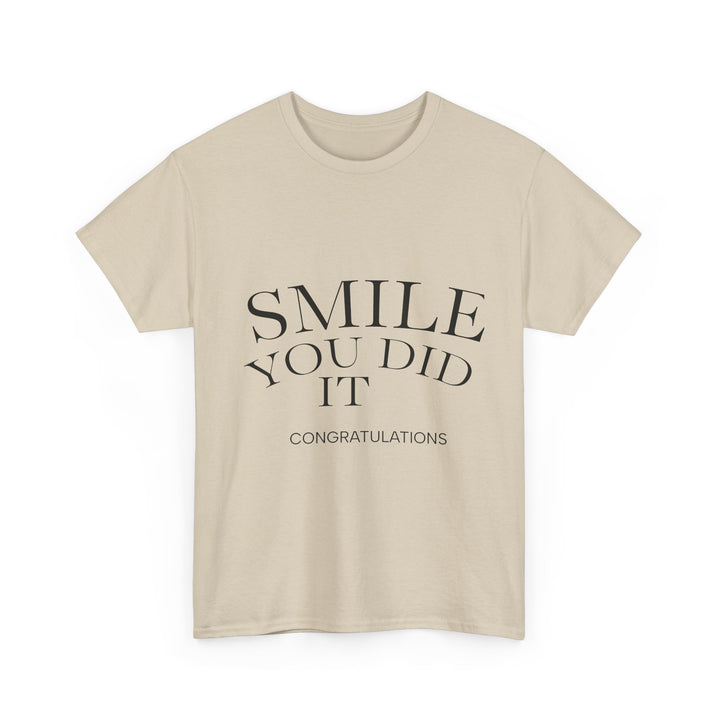 Congratulations Tee: Smile You Did It, Gift for Graduates, Positive Vibes Shirt, Unisex Heavy Cotton Tee, Celebration Outfit, [...]
