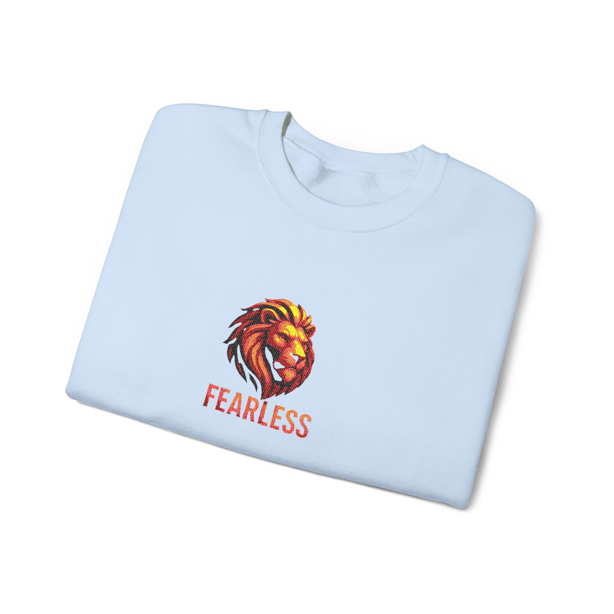 Unisex Fearless Lion Crewneck Sweatshirt – Bold Watercolor Lion Graphic