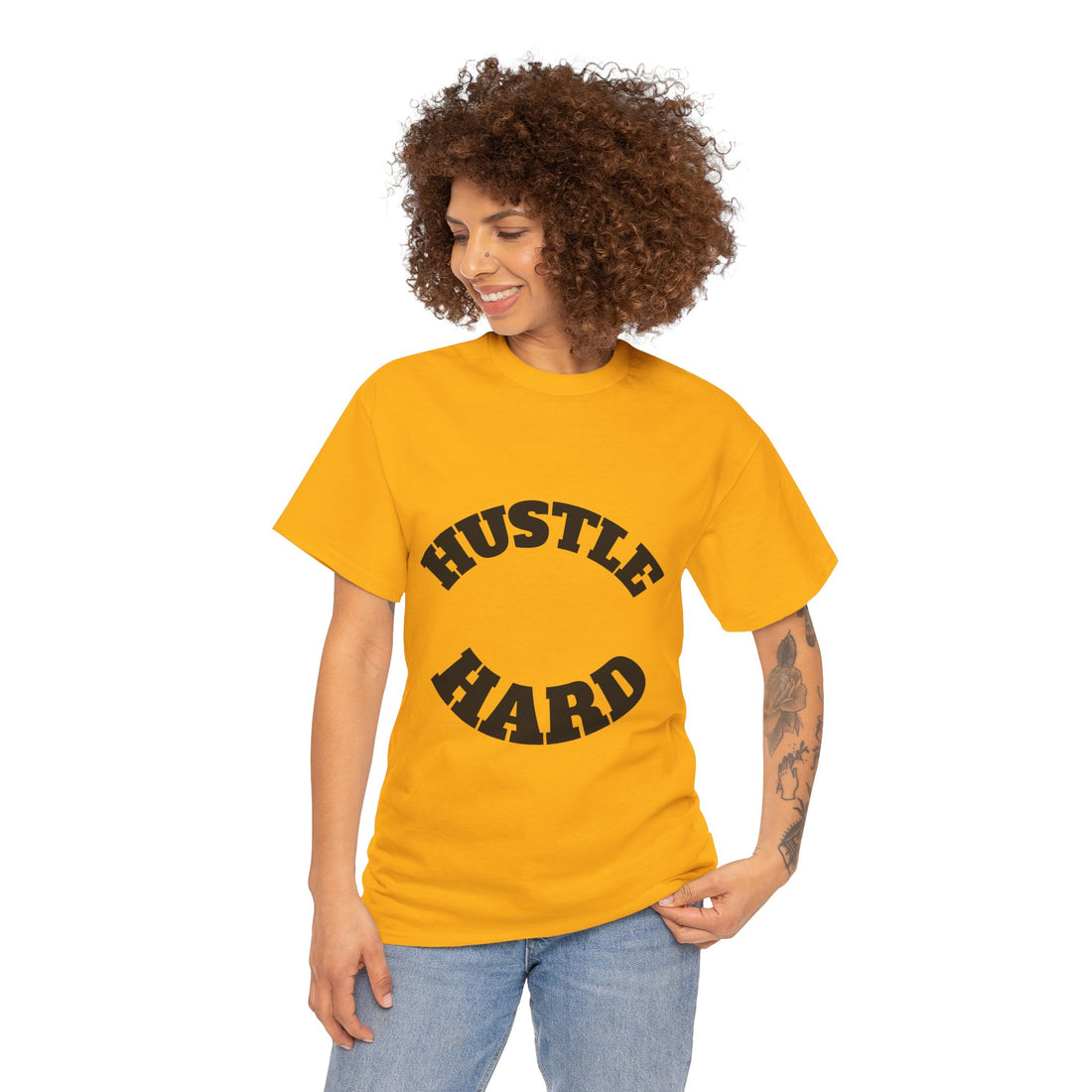 Hustle Hard Unisex Heavy Cotton Tee, Motivational Shirt, Gift for Entrepreneurs, Workout Apparel, Casual Style