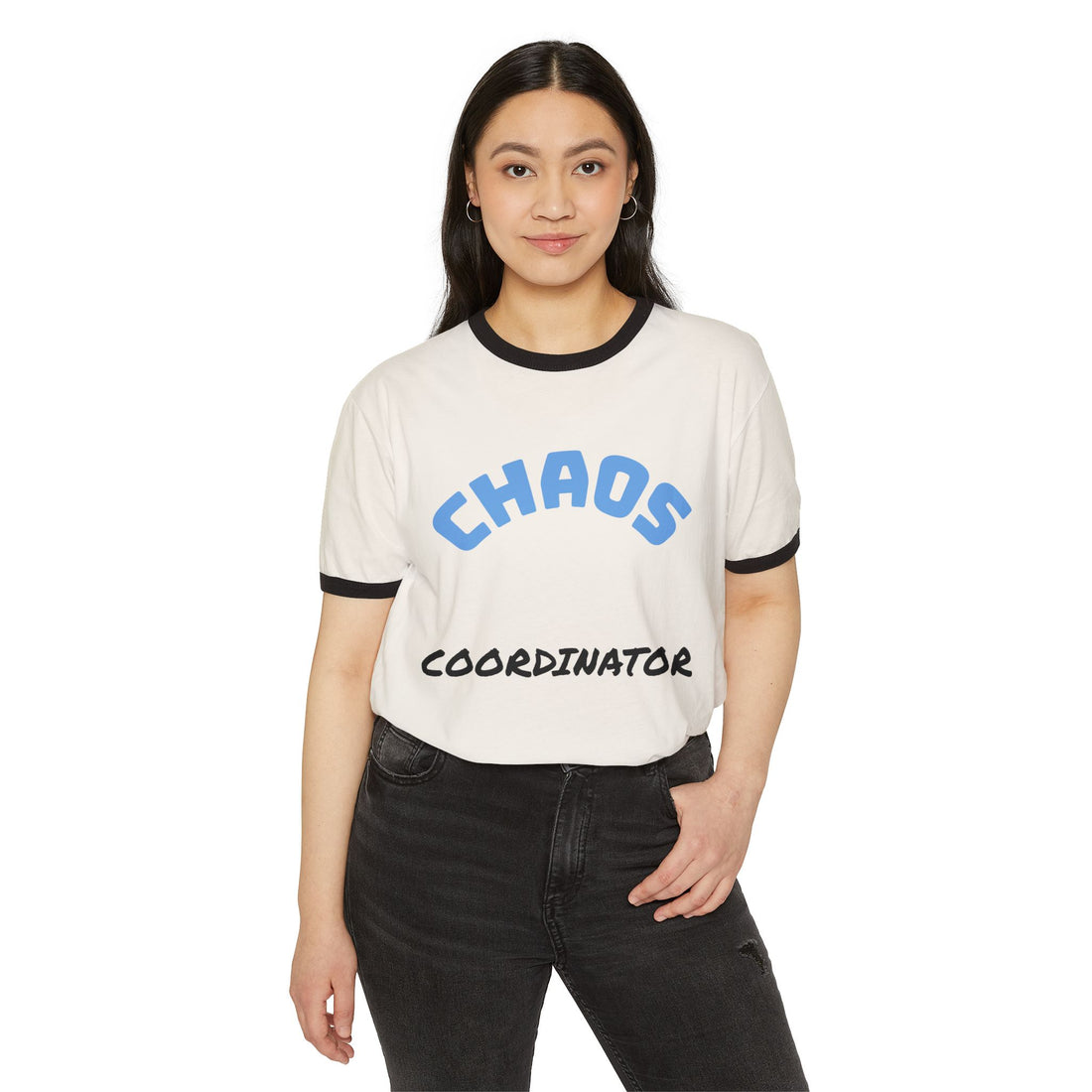Chaos Coordinator Unisex Cotton Ringer T-Shirt, Funny Gift, Casual Wear, Office Humor, Birthday Gift, Unique Tees