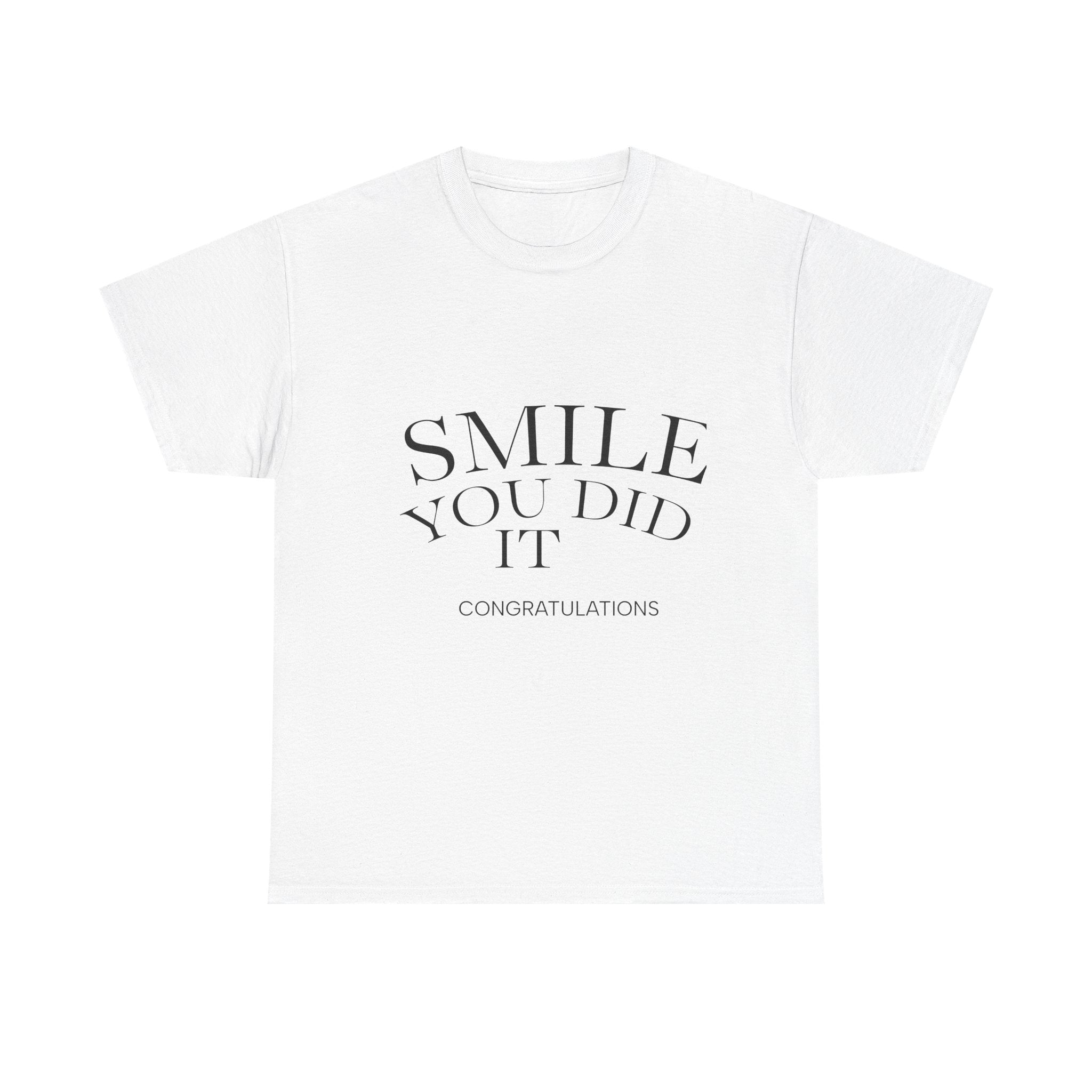Congratulations Tee: Smile You Did It, Gift for Graduates, Positive Vibes Shirt, Unisex Heavy Cotton Tee, Celebration Outfit, [...]