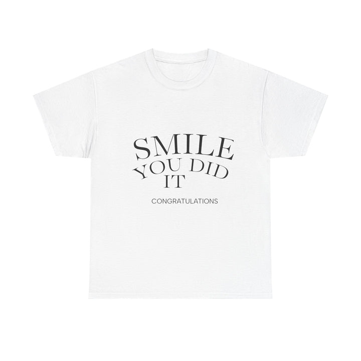 Congratulations Tee: Smile You Did It, Gift for Graduates, Positive Vibes Shirt, Unisex Heavy Cotton Tee, Celebration Outfit, [...]