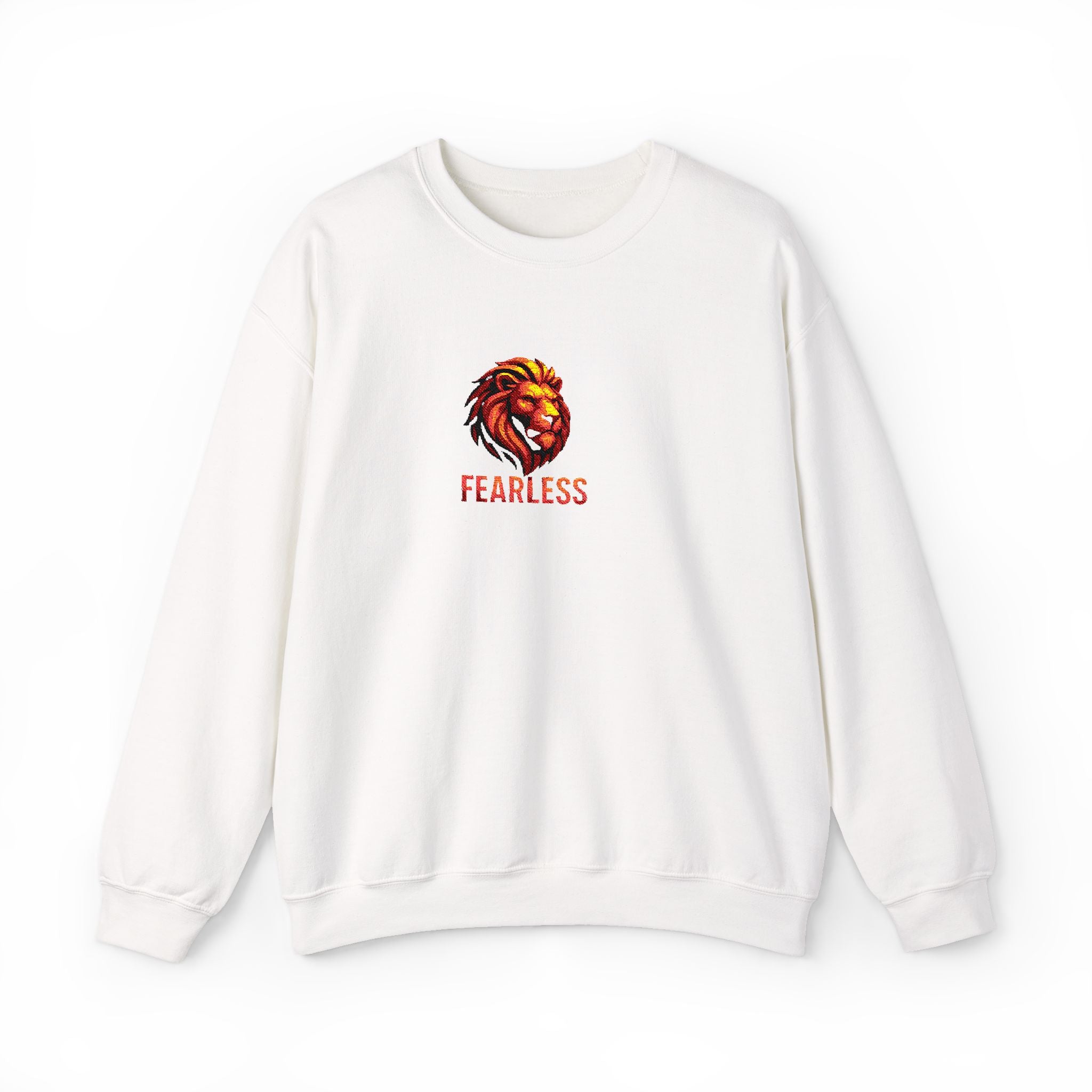 Unisex Fearless Lion Crewneck Sweatshirt – Bold Watercolor Lion Graphic