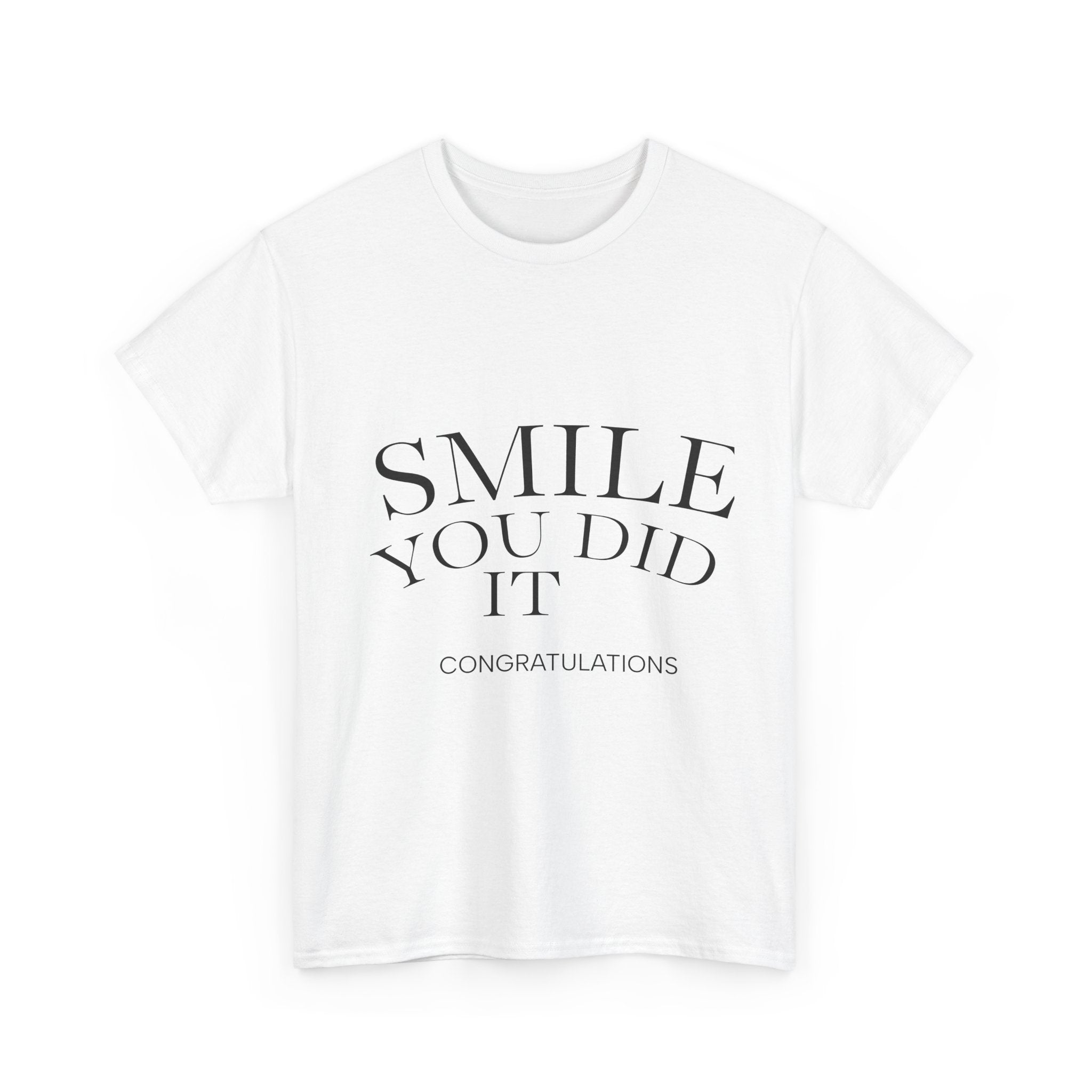 Congratulations Tee: Smile You Did It, Gift for Graduates, Positive Vibes Shirt, Unisex Heavy Cotton Tee, Celebration Outfit, [...]