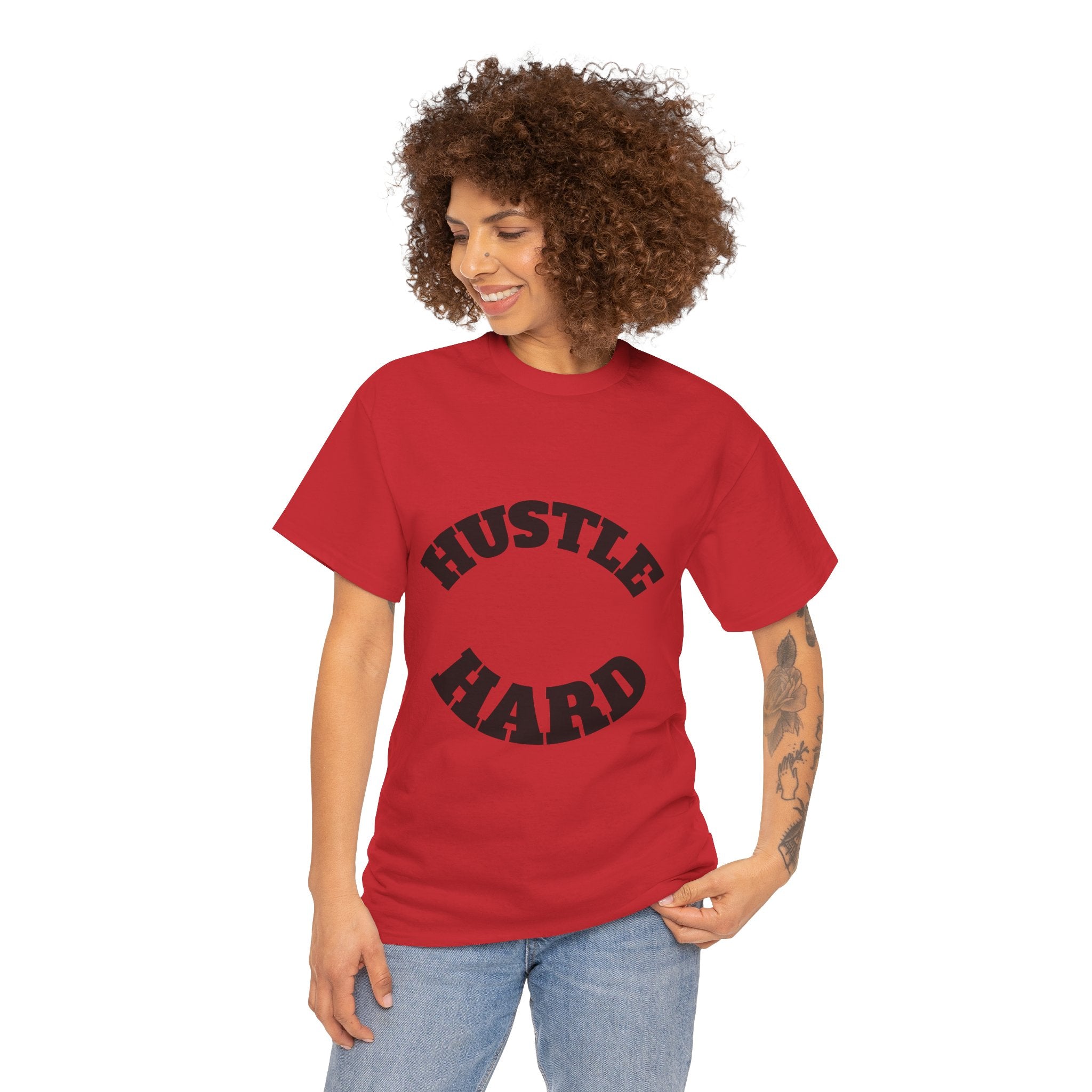 Hustle Hard Unisex Heavy Cotton Tee, Motivational Shirt, Gift for Entrepreneurs, Workout Apparel, Casual Style