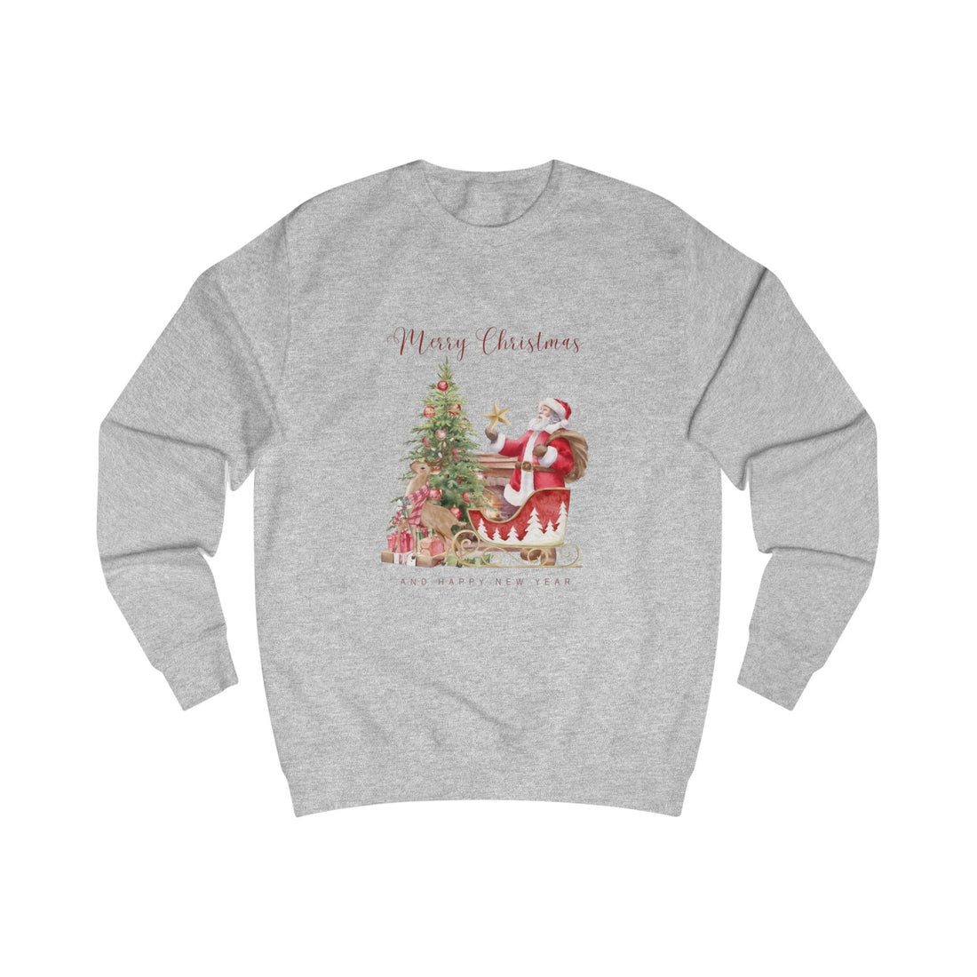 Christmas Santa Sleigh Sweatshirt — Merry Christmas Tree Holiday Crewneck
