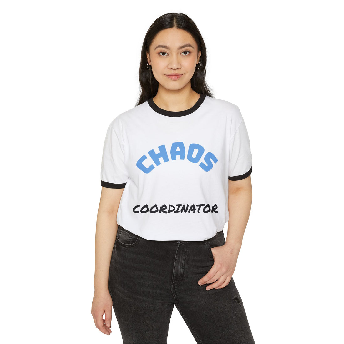 Chaos Coordinator Unisex Cotton Ringer T-Shirt, Funny Gift, Casual Wear, Office Humor, Birthday Gift, Unique Tees